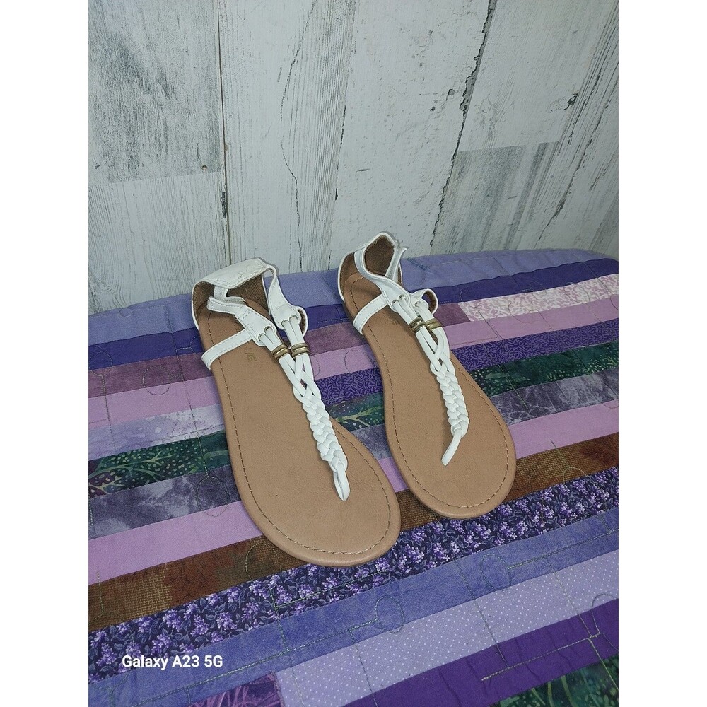 American Eagle Girls' Emmie Braid Sandal Sandals White Size 3